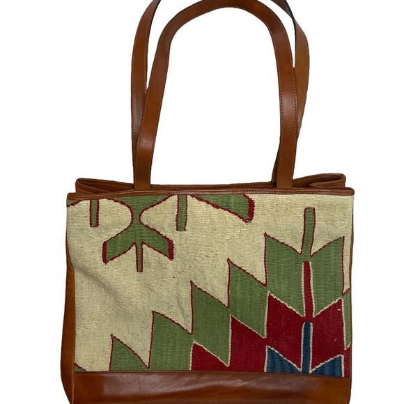 Charles Klein Vintage Italian Leather Boho Tote Handbag - Picture 1 of 16